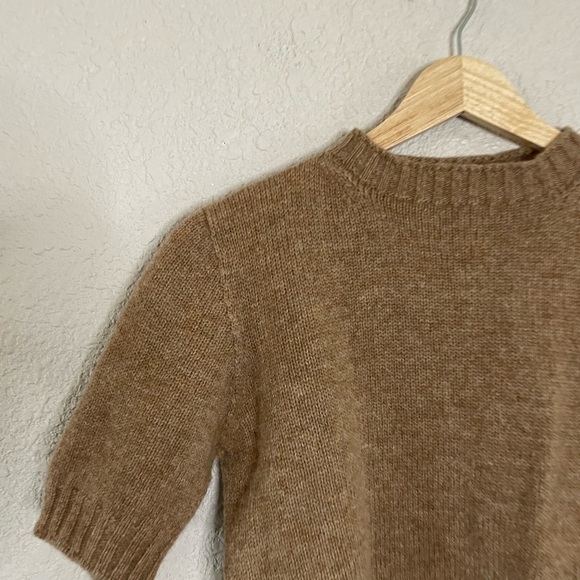 United Colors of Benetton Alpaca Tan Short Sleeve Mockneck Sweater - Picture 4 of 10